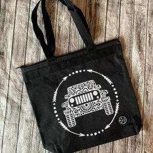 Jeep Boho Style Design Zip Top Tote Bag NEW